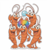 Shrimp Squad Beach Vibes Aufkleber (Vorderseite)