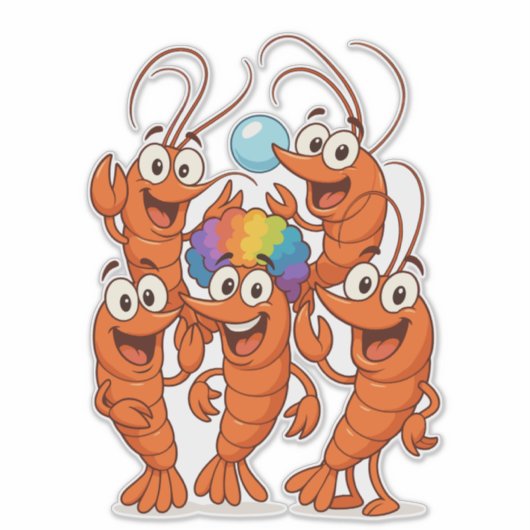 Shrimp Squad Beach Vibes Aufkleber (Vorderseite)