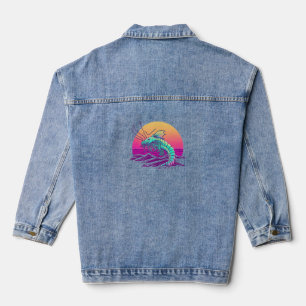 Shrimp Synthwave 80er Retrowave Ästhetik Jeansjacke
