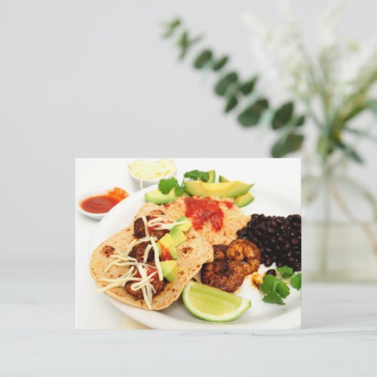 Shrimp Taco Postkarte (Stehend Vorderseite)