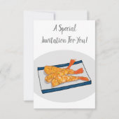 Shrimp tempura Cartoon Illustration Einladung (Rückseite)