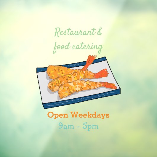 Shrimp tempura Cartoon Illustration Fensteraufkleber (Blatt 3)