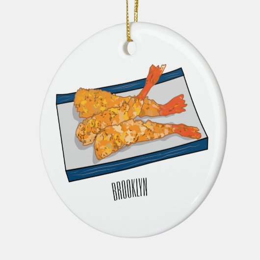 Shrimp tempura Cartoon Illustration Keramik Ornament (Links)
