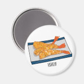 Shrimp tempura Cartoon Illustration Magnet (Vorderseite/Rückseite)