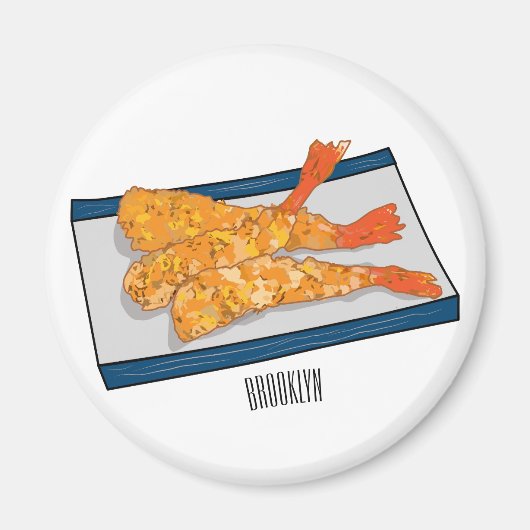 Shrimp tempura Cartoon Illustration Magnet (Vorne)