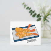 Shrimp tempura Cartoon Illustration Postkarte (Stehend Vorderseite)