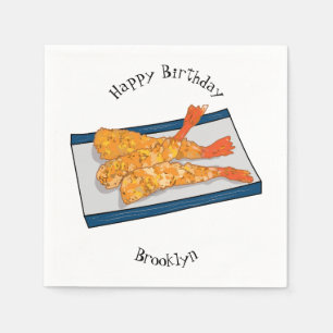 Shrimp tempura Cartoon Illustration Serviette