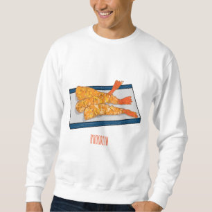 Shrimp tempura Cartoon Illustration Sweatshirt
