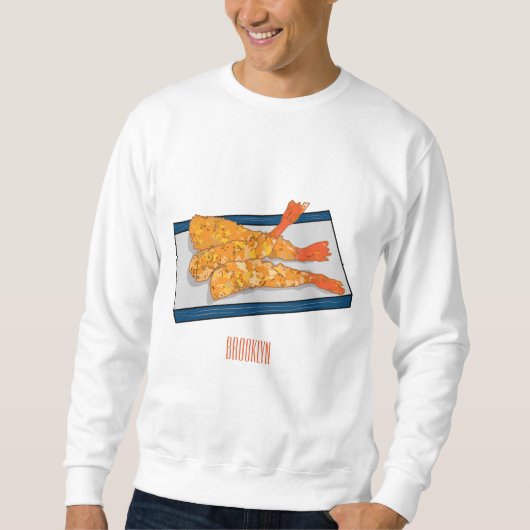 Shrimp tempura Cartoon Illustration Sweatshirt (Vorderseite)