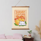 Shrimp Tempura Cat Wandteppich Mit Holzrahmen (Schlafzimmer)