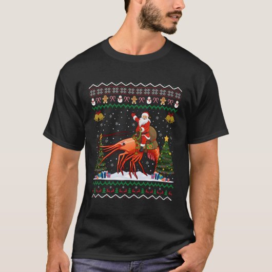 Shrimp Ugly Santa Riding Shrimp T-Shirt (Vorderseite)