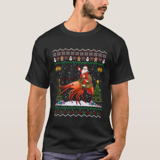 Shrimp Ugly Xmas Geschenk Santa Riding Shrimp Chri T-Shirt
