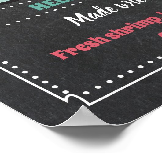 Shrimp und Grits Party Sign Poster (Ecke)