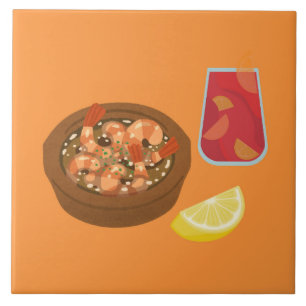 Shrimp und Sangria Fliese