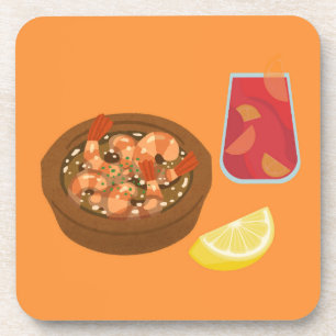 Shrimp und Sangria Getränkeuntersetzer