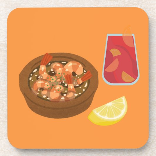 Shrimp und Sangria Getränkeuntersetzer (Vorderseite)