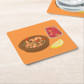 Shrimp und Sangria Rechteckiger Pappuntersetzer (angewinkelt)
