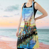 Shrimpenboot bei Sunset Painterly Schürze