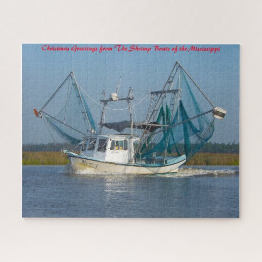 Shrimpenboot Mississippi. Weihnachtsgrüße Jigs Puzzle (Horizontal)