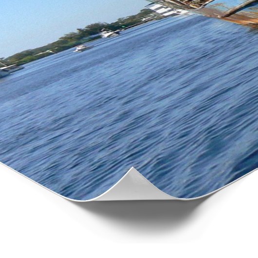 Shrimpenboote warten am Dock Poster (Ecke)