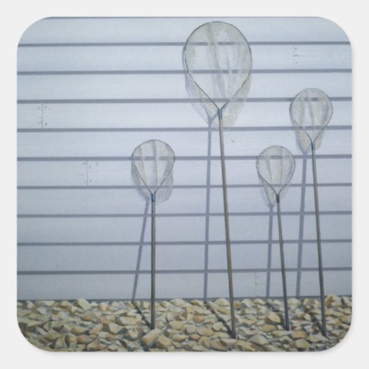 Shrimpingnetze Quadratischer Aufkleber (Vorderseite)