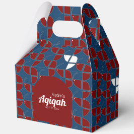 SHRIMPLY Blue Red Pattern, Aqiqah Baby Dusche Geschenkschachtel