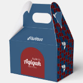 SHRIMPLY Blue Red Pattern, Aqiqah Baby Dusche Geschenkschachtel (Rückseite)