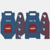 SHRIMPLY Blue Red Pattern, Aqiqah Baby Dusche Geschenkschachtel (Ungeklappt)