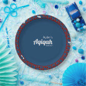 SHRIMPLY Blue Red Pattern, Aqiqah Baby Dusche Pappteller (Party)