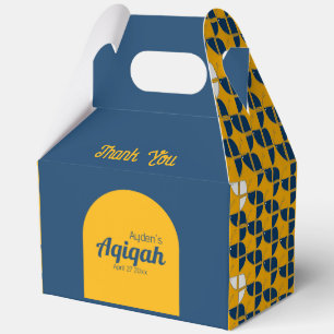 SHRIMPLY Blue Yellow Pattern, Aqiqah Baby Dusche Geschenkschachtel
