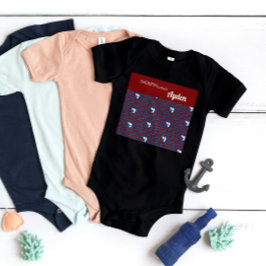 SHRIMPLY Funtastic Retro Muster Blau Red Custom Baby Strampler