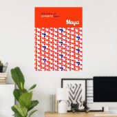 SHRIMPLY Kawaii Retro Weißes Orange Kinderzimmer k Poster (Heimbüro)