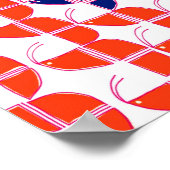 SHRIMPLY Kawaii Retro Weißes Orange Kinderzimmer k Poster (Ecke)