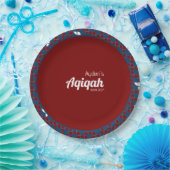 SHRIMPLY Red Blue Pattern, Aqiqah Baby Dusche Pappteller (Party)
