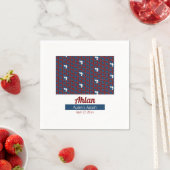 SHRIMPLY Red Blue Pattern, Aqiqah Baby Dusche Serviette (Beispiel)