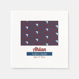 SHRIMPLY Red Blue Pattern, Aqiqah Baby Dusche Serviette