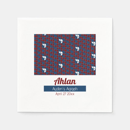 SHRIMPLY Red Blue Pattern, Aqiqah Baby Dusche Serviette (Vorderseite)