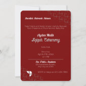 SHRIMPLY Retro Red Blue, Aqiqah Baby Dusche Einladung (Vorderseite)