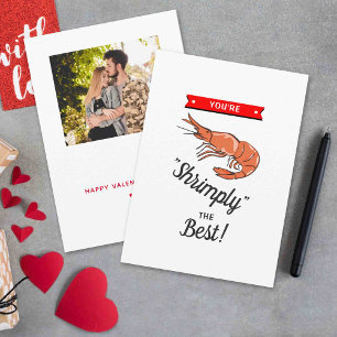"Shrimply The Best" Funny Whimsy Valentine's Day Feiertagskarte