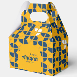 SHRIMPLY Yellow Blue Pattern, Aqiqah Baby Dusche Geschenkschachtel