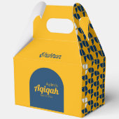 SHRIMPLY Yellow Blue Pattern, Aqiqah Baby Dusche Geschenkschachtel (Rückseite)