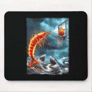 Shrimps beim Dunken auf Haie Lustiges Ozean-Sketch Mousepad