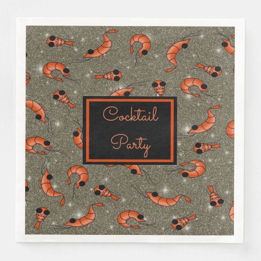 Shrimps Cocktail Party überall am Platz Napkins Serviette (Vorderseite)