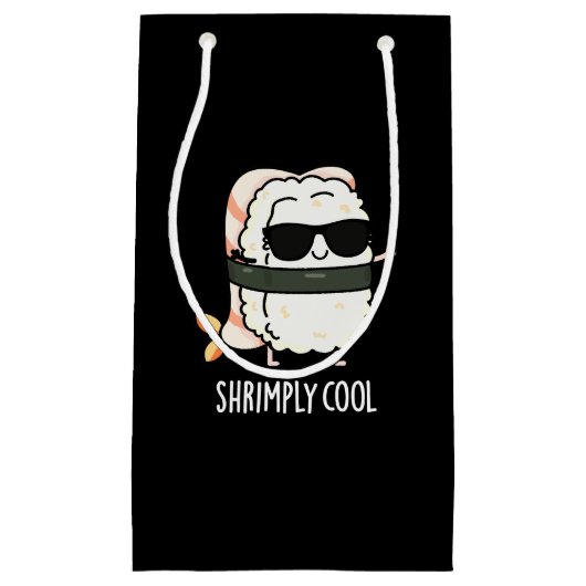 Shrimps Coole Funny Shrimp Sushi Pun Dark BG Kleine Geschenktüte (Vorderseite)