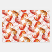 Shrimps lange Antennenmuster Wrapping Paper Sheets Geschenkpapier Set (Vorderseite 3)