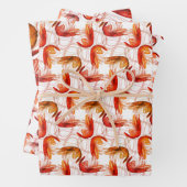 Shrimps lange Antennenmuster Wrapping Paper Sheets Geschenkpapier Set (Beispiel)