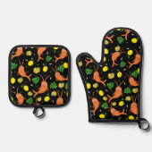 Shrimps pattern ofenhandschuh & Topflappen-Set (Vorderseite)