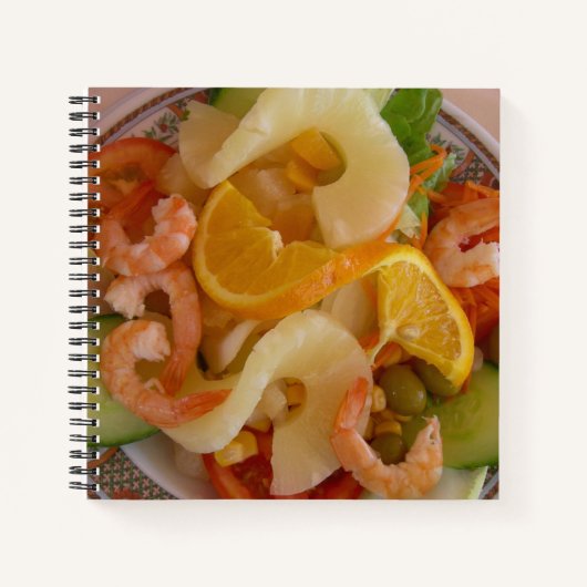 Shrimps Salad Food Notebook Notizblock (Vorderseite)