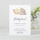 Shrimps und Oyster Watercolor Einladung zum Geburt (Stehend Vorderseite)