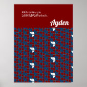 SHRIMPY Funtastic Retro Blue Red Kinderzimmer Cust Poster (Vorne)